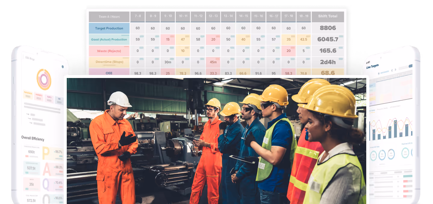 Management Teams using digital tools in manufacturing